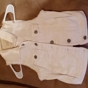 Vanity woman's white blue jean top size Small